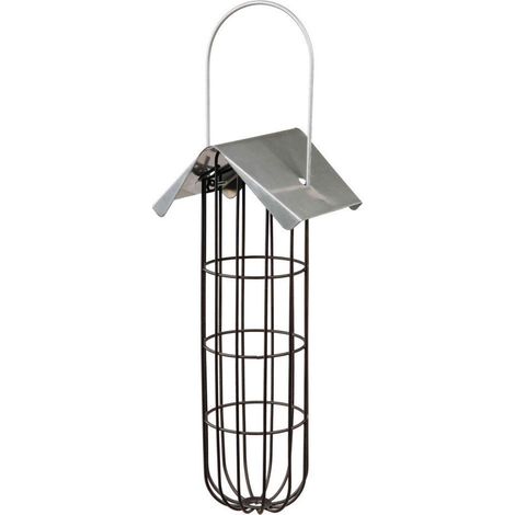 Trixie – Mangeoire boule de graisse pour oiseaux en métal noir – Toit amovible – Accueille jusqu'à 4 boules – Dimensions 11x33x10 cm (1/5)
