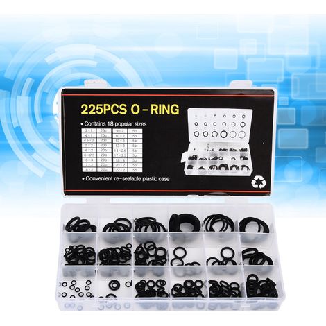 [Juego de juntas tóricas] [225 piezas] [Surtido de juntas de goma] [Caja de almacenamiento] [20 mm/5 mm] [Para aplicaciones eléctricas y automotrices] (1/5)