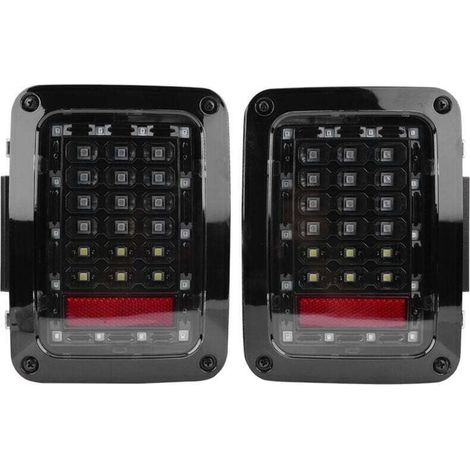 One set of automatic LED rear lights with brake lights for Jeep Wrangler JK 07-16, (1/4)