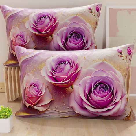 Paire de taies d'oreiller 30 x 50 cm en Microfibre, Coussins d'ameublement, canapé, Salon, 2 Housses de Coussin, taie d'oreiller Florale 06 8 (1/5)