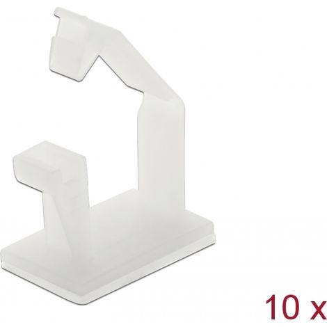 Delock Portacables con clip de bloqueo autoadhesivo en color natural 10 piezas