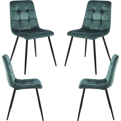 Packs Sillas Comedor - Pack 4 Sillas Stuhl Terciopelo - Verde (1/5)
