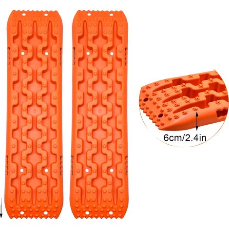 Planches de Traction, Prise Robuste, Récupération Rapide dans la Boue et la Neige, Orange (1/2)