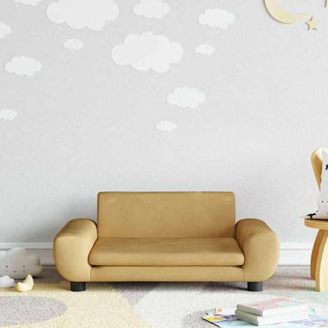 Canapé pour enfants, Fauteuil enfants, Canapé Relax Salon, Canapé droit fixe marron 70x45x33 cm velours MJU5260 (1/5)