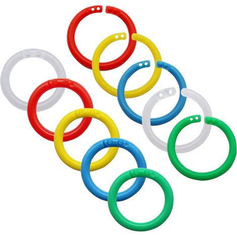 Anneaux De Reliure En Plastique - 100 Pièces Multicolores Pour Classeurs Documents Cartes - Usage Bureau Maison École (1/5)