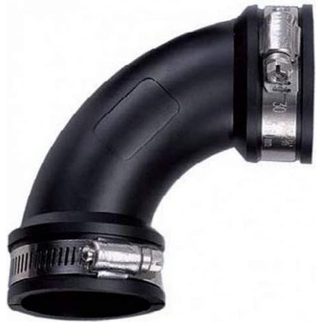 AQUAFORTE Elastomero in PVC, Arco Flessibile, 90 Gradi, Ø 90 mm (Campo di serraggio 90-82 mm), Flessibile