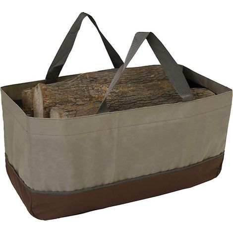 – Porte-bûches en toile cirée haute capacité – Sac de transport pour bûches – Conception d'ouverture pour chargement facile (1/5)