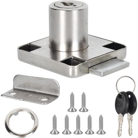 22mm Serrure de Tiroir de Bureau, Serrure de Meuble à Cylindre Utilisation Acier Inoxydable Serrure Meuble Verrou à Came, Serrure de Tiroir de Bureau, pour Meubles, Armoire, Boîte aux Lettres (1/5)