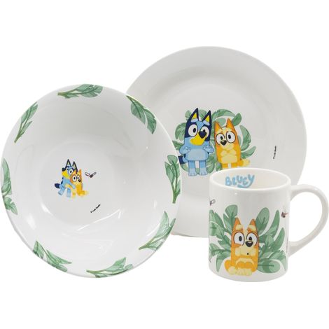 Set Vaisselle Enfant - Assiette, Bol et Tasse en Céramique - Coffret Repas Complet Cadeau pour Enfants (1/4)