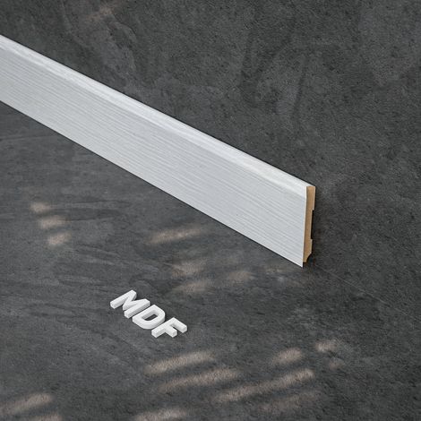 Plinthe MDF 2 m - Pin blanc - Lot de 5 - 70 x 10 mm (1/3)