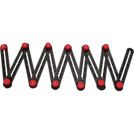 Règle de mesure multi-angles en alliage d'aluminium, outil de mesure universel pour la menuiserie, la brique, le carrelage, le bois, le verre et la pierre, en architecture et ingénierie (12 plis).