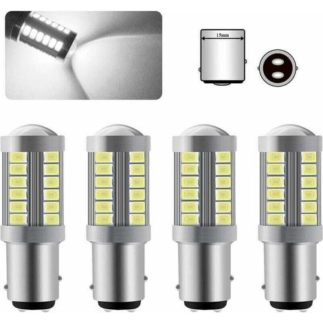 x 1157 BAY15D LED Bulb, Super Bright White 6000K, 5630 33 SMD, Canbus Brake Light Bulb, 12V (1/4)