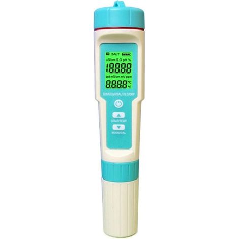 Ph-mètre 7 en 1 avec température de salinité TDS EC, testeur multifonction de haute précision, étanche, automatique, multifonction, ORP, potentiel négatif, ph-mètre, stylo de test de qualité (1/4)