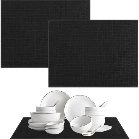 Lot de 2 Tapis Séchage en Microfibre,Tapis Égouttoir pour La Vaisselle Microfibre 38x51cm,Tapis Absorbant,Très Absorbant,Séchage Rapide,Lavable Machine,pour Cuisine -'Parent'-'- (1/5)