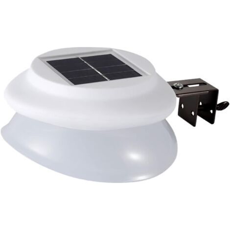 Applique murale solaire d'extérieur blanche pour clôture, porte d'entrée, mur et décolight LED étanche,(Blanc froid) (1/5)