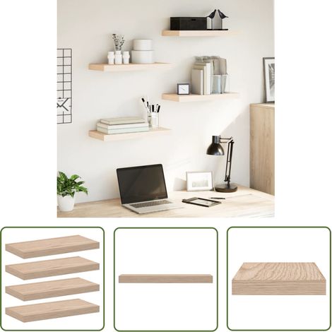 vidaXL Schweberegale 4 Stk. 50x23,5x4 cm Holzwerkstoff (1/5)