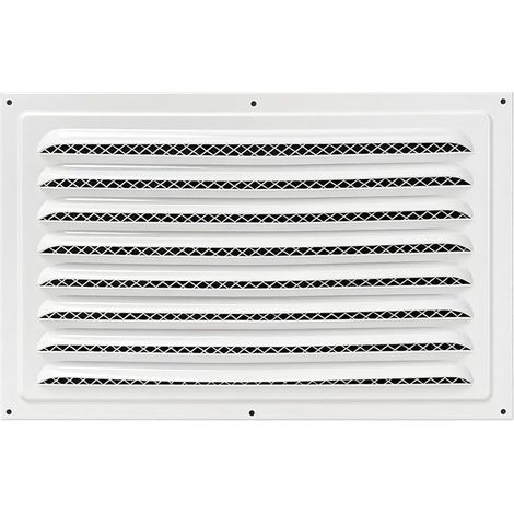 White Window Air Vent Grille 300 x 200 mm, Rectangular Metal Ventilation Grille for Wall and Ceiling, Insect Repellent Ventilation Cover, for HVAC Systems, Extraction and Air Intake (1/5)