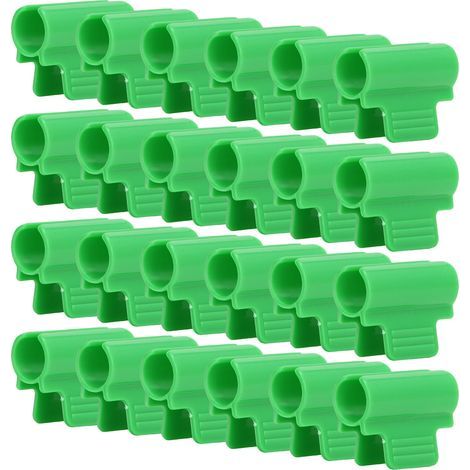 24 pièces pinces à effet de serre simple tête rangée couverture filet Tunnel cerceau Clips anti-insectes hangar Film ombrage filet tige Clips 19mm (1/5)