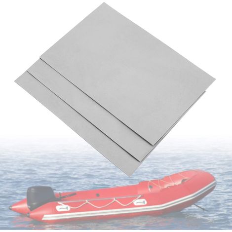 SJLERST Kit de réparation de bateau gonflable PVC, 3pcs Kit de patchs de réparation imperméables en PVC Set Patchs de réparation de bateau gonflable pour canot-kayak de canot pneumatique(Gris Blanc) (1/5)
