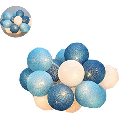 Ghirlanda luminosa a LED USB con palline di cotone, 5,6 m, 20 LED, 8 modalità con telecomando, ideale per decorare balconi, matrimoni, feste e camere da letto.