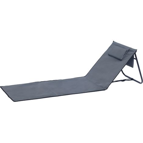 Linder Exclusiv Lettino da spiaggia pieghevole Grigio (1/4)