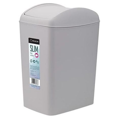 Cestino basculante sottile da 5 litri per rifiuti, stretto, grigio (1/3)
