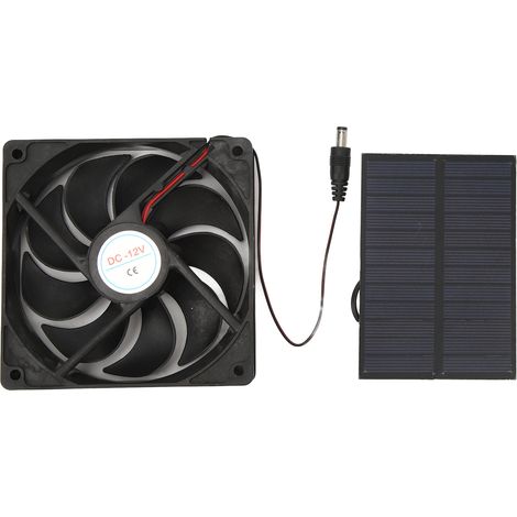GARRYFIZH Kit de ventilateur de panneau solaire extérieur silicium monocristallin pour caravanes camping-cars toilettes maisons pour animaux de compagnie 12V 3W