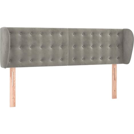Maison Exclusive - Cabecero de terciopelo gris claro 147x23x78/88 (1/5)