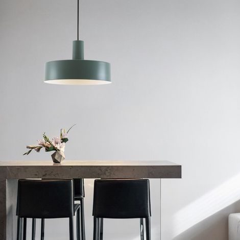 Lampada a sospensione in metallo verde 1xE27 Serantes