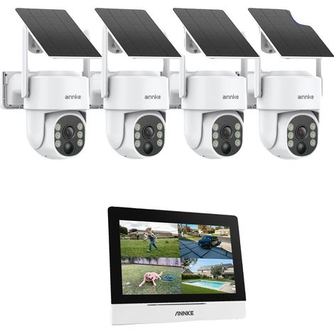 Cámaras de seguridad inalámbricas, resolución de 4 MP, NVR de 4 canales, resistencia al agua IP65, audio bidireccional, monitor de 7 pulgadas. (1/5)