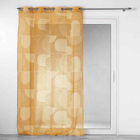 Rideau Voilage à Œillets "Esquisse" 140x280cm Camel (1/4)