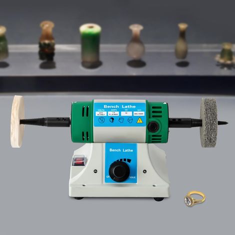 Polisseuse de Table, Polisseuse de Banc 320W, Vitesse Variable 800-10000 tr/min, Polisseuse avec 2 Roues en Tissu et 2 Disques à Meuler en Fibre (1/5)