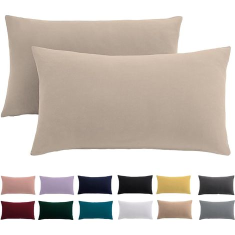 Lot de 2 taies d'oreiller - 50 x 70 cm - Beige chaud (1/5)