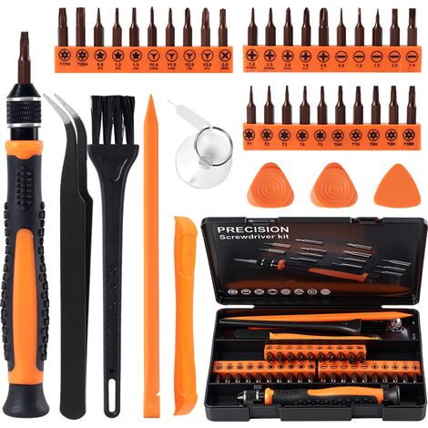 40Pcs Kit Tournevis de Précision, Set Outils avec Torx T1 T2 T3 T4 T5, T6 T7 T8 T9 T10 T15 T20, Etoile, etc, pour iphone, Switch, PS4, Mac, Laptop
