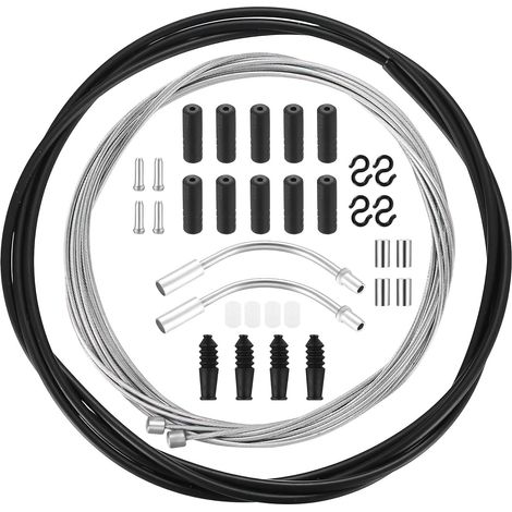 2m Cable de Frein Vélo Kit, Câble de Velo, Cable Derailleur, Cable Frein Velo, Câble de Vélo Dérailleurs per Avant Arrière, Câble de Changement de Vitesse pour Route VTT Vélo (1/5)