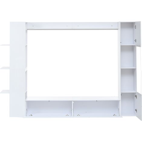 Meuble mural de salon, vitrine avec porte à ouverture réversible (lot de 4 pièces), meuble mural compact avec grand espace de rangement, meuble TV, vitrine, armoire de rangement, spécialement conçu po (1/5)