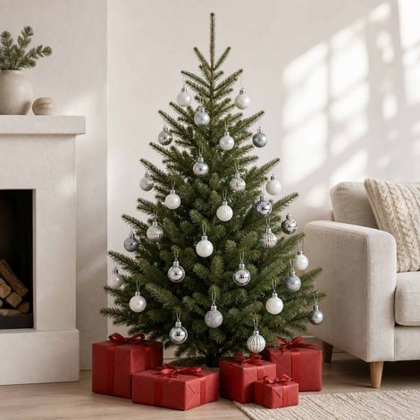 vidaXL Juego de bolas navideñas 150 uds. Blanco y gris 3 cm (1/5)