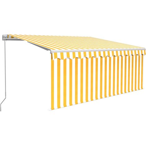 Tenda da Sole  Tenda parasole Retrattile Manuale Parasole LED 3x2,5m Gialla Bianca (1/5)