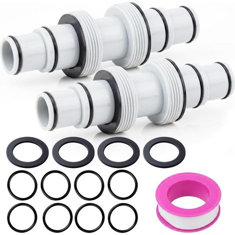 2er Set Poolschlauch Verbinder 32/38mm, 2-Wege Schlauchadapter für Schwimmbad