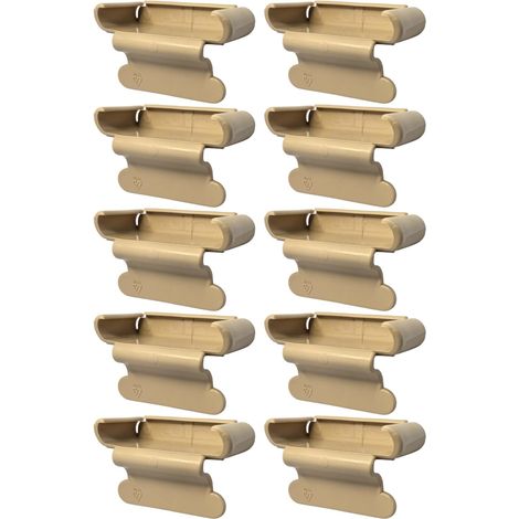 10x Embout support de latte monolatte 53 x 8 mm en plastique pour sommier cadre bois Embout Lit Meuble Fixation Languette Agrafe Vis, Beige (1/5)
