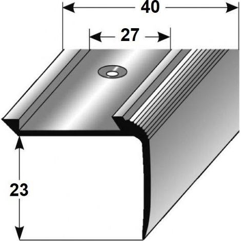Treppenkante "Enna" / Kombiwinkel / Winkelprofil (Größe 27 mm x 40 mm) aus Aluminium eloxiert, gebohrt, von Auer Metall-goldfarbig-1000 (1/2)