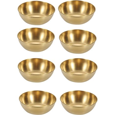 8 Pièces Coupelle, Acier Inoxydable, Doré, 8.2cm, Résistant, Table, Sauce Sushi (1/5)
