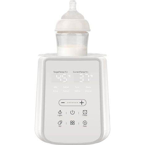 Calentador de biberones para leche materna con temporizador y luz nocturna, calentador de leche 11 en 1 para biberones, mantiene el calor durante 48 horas, calentamiento rápido sin BPA con temperatura (1/5)