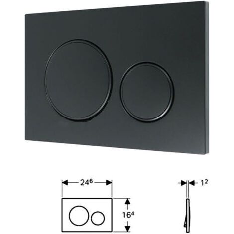 NALOOKAMIC Convient pour panneau de commande de toilettes DUOFIX Sigma 20 - Noir Mat (115.882.16.1)