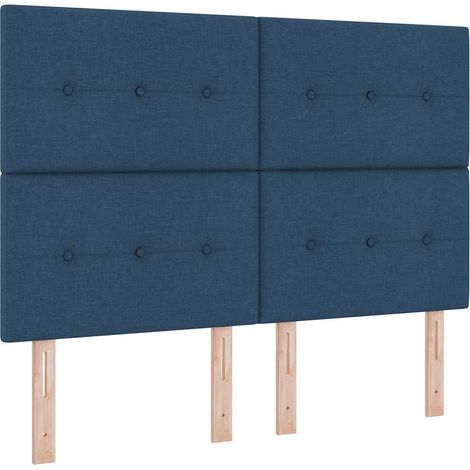 Tête de lit réglable en hauteur Bleu 160 cm tissu (1/5)