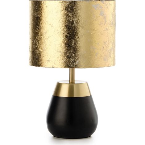 lampada "kint" in metallo nera e oro, e27