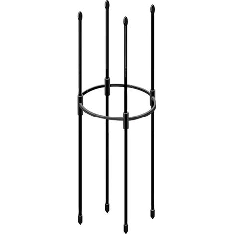 Tuteur Plante Obélisque Pianto Conique Stackable 75/105/135cm Noir Anti-Corrosion avec Décoration Top Bird Cages pour Rosiers Tomates Jardins Hauteur Modulable (1/5)