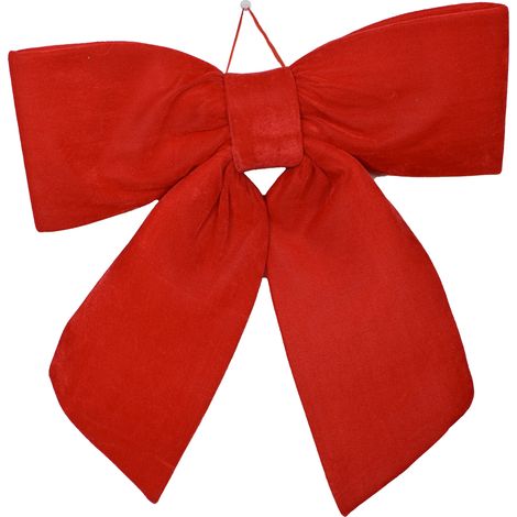 Fiocco Rosso di Velluto Grande 60x68 cm puntale Punta per albero di natale Decorazione Natalizia Elegante per Albero Porte Balconi Finestre e Vetrine Negozi Addobbo Natalizio da Appendere Alta Qualità (1/5)