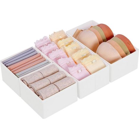 Schublade Organizer Unterwäsche Socken Krawatten Gürtel 4 Stück Weiß (1/5)