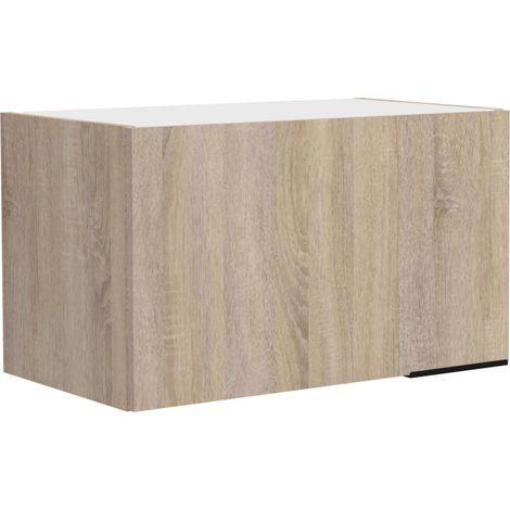 Módulo Cocina Arko Superior Estilo Industrial en Color Roble Áspero y Negro con 2 Puertas y 1 Estante Interno 60x36x36 cm
